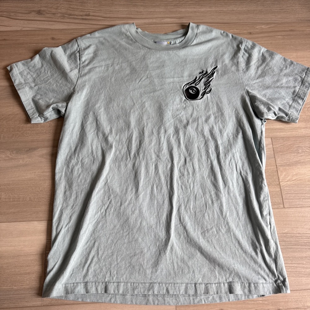 Felix The Cat x Shoe Palace T-Shirt Mens Medium Blue Embroidered Flaming 8 Ball